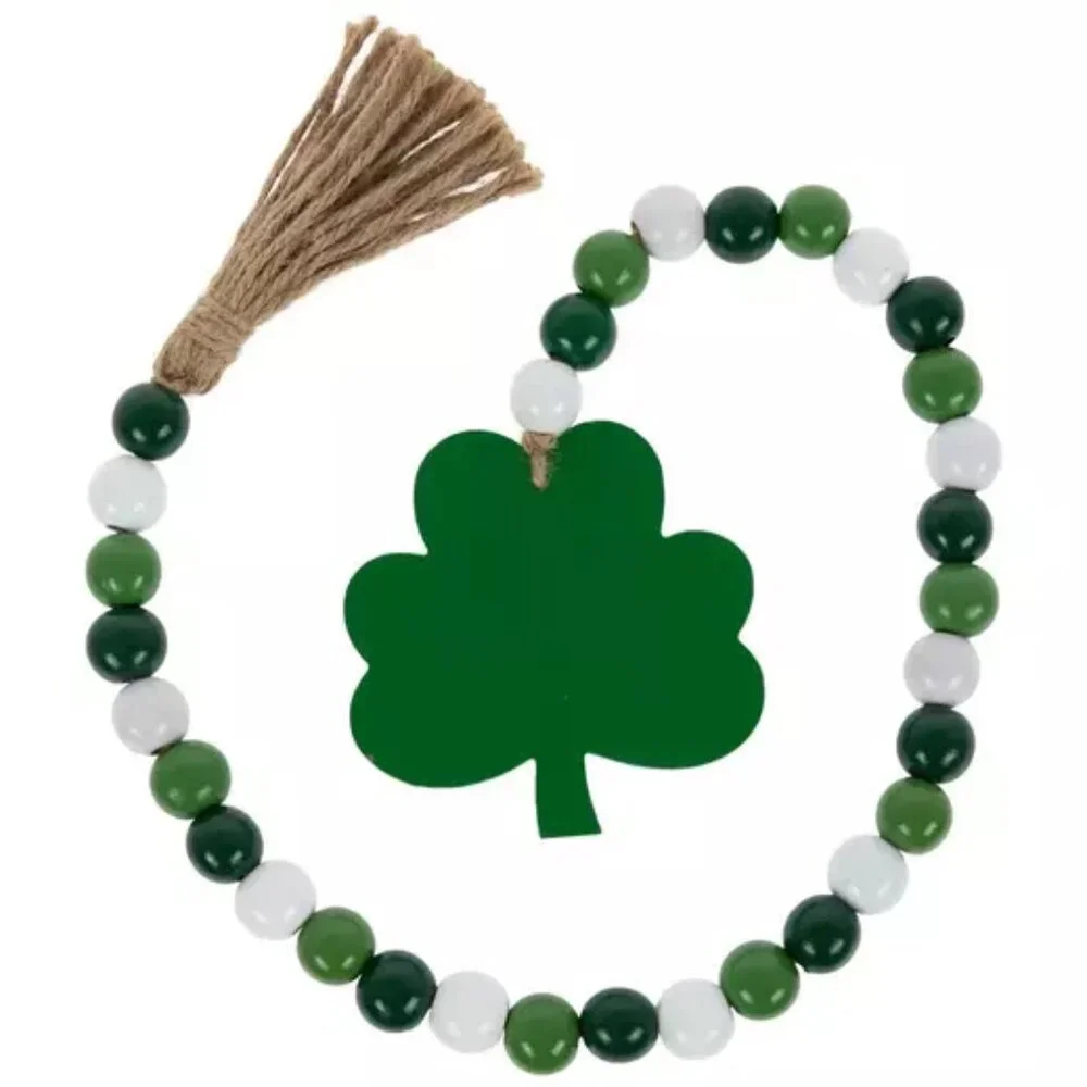 Shamrock & Tassel Beaded Garland Length: 30.25